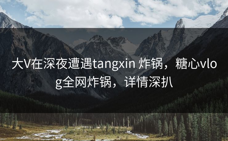 大V在深夜遭遇tangxin 炸锅，糖心vlog全网炸锅，详情深扒